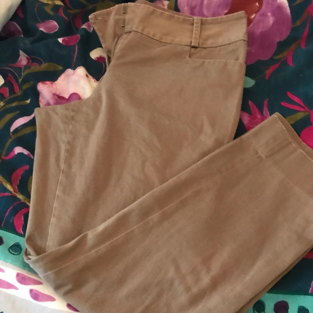 Crop dress pants in tan mid waist fit
